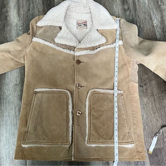 Vintage 70’s Lee Storm Rider Sherpa Suede Leather Coat Size 40 Marlboro Man - Picture 11 of 16
